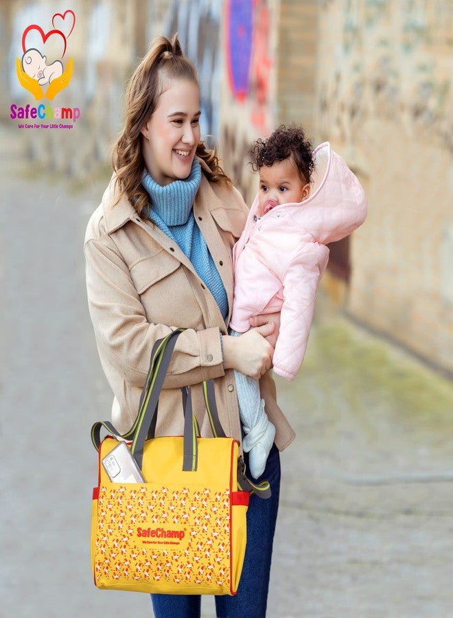 SafeChamp Chick Chick Multipurpose Diaper Bag Cum Mother Bag Diaper Bag (Yellow) - Image 2