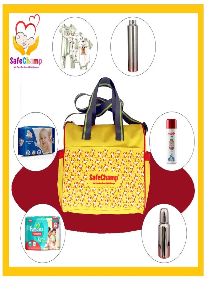 SafeChamp Chick Chick Multipurpose Diaper Bag Cum Mother Bag Diaper Bag (Yellow) - Image 3