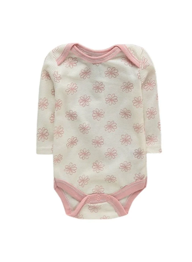 بمبىمىشى Bambimici 3-Pack Flower Print Long Sleeve Bodysuit