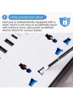 ERENYEA Socket Power Board with 1.8m Extension Cable AC C-Type Port Charging Power Socket(OneColor)  - Image 4