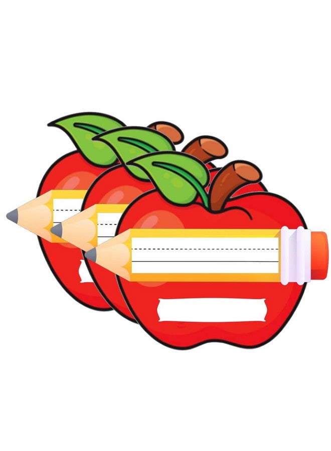 Top label Name Tags Sticker Labels For Kids 4 Inch Name Tags For Back To School Student Name Plates Tags For Classroom Cute Apple Blank Labels Teacher Classroom Supplies,30 Pcs - Image 1