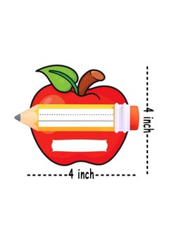 Top label Name Tags Sticker Labels For Kids 4 Inch Name Tags For Back To School Student Name Plates Tags For Classroom Cute Apple Blank Labels Teacher Classroom Supplies,30 Pcs  - Image 2