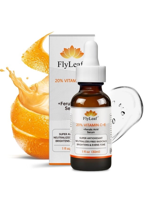 Fly Leaf 20% Vitamin C + E + Ferulic Acid Triple Antioxidant Serum | Brightens Skin Tone and Neutralizes Free Radicals 30ml - Image 1