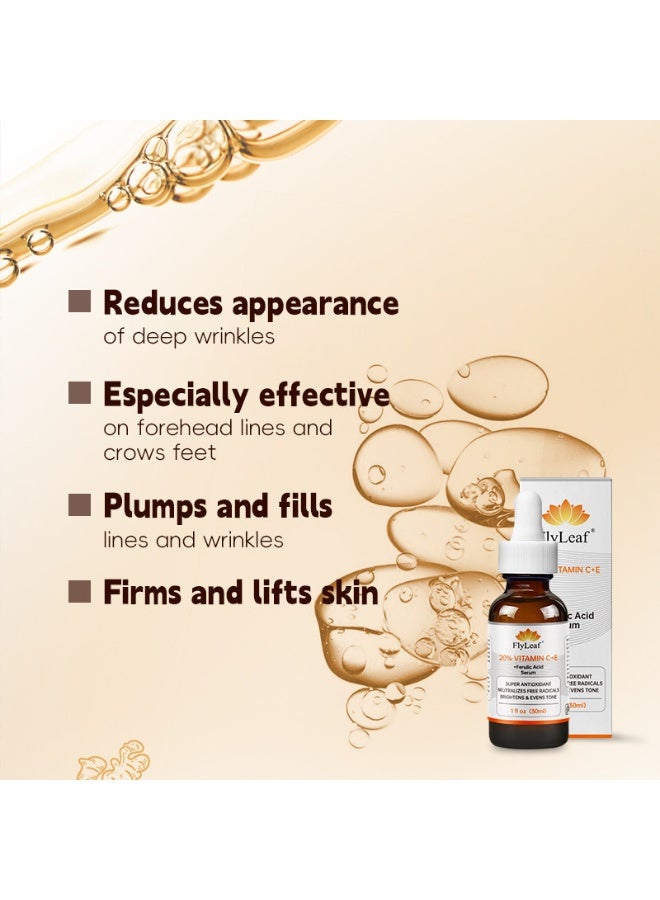 Fly Leaf 20% Vitamin C + E + Ferulic Acid Triple Antioxidant Serum | Brightens Skin Tone and Neutralizes Free Radicals 30ml - Image 4