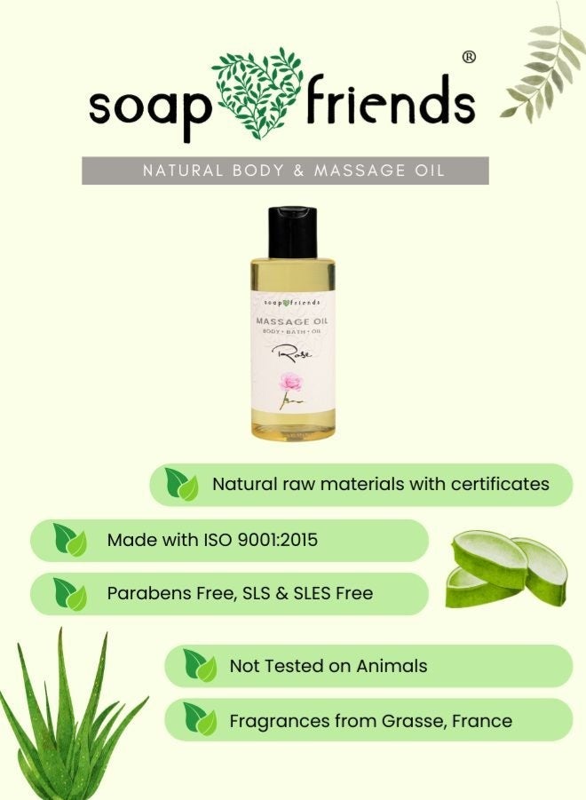 Soap&Friends Soap & Friends Damask Rose Natural Body & Massage Oil – Aromatherapy Oil for Hydrated & Radiant Skin – 150ml - Image 3