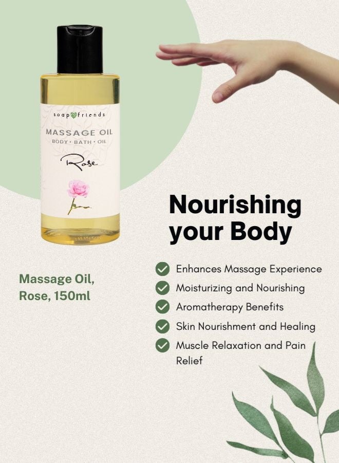 Soap&Friends Soap & Friends Damask Rose Natural Body & Massage Oil – Aromatherapy Oil for Hydrated & Radiant Skin – 150ml - Image 4