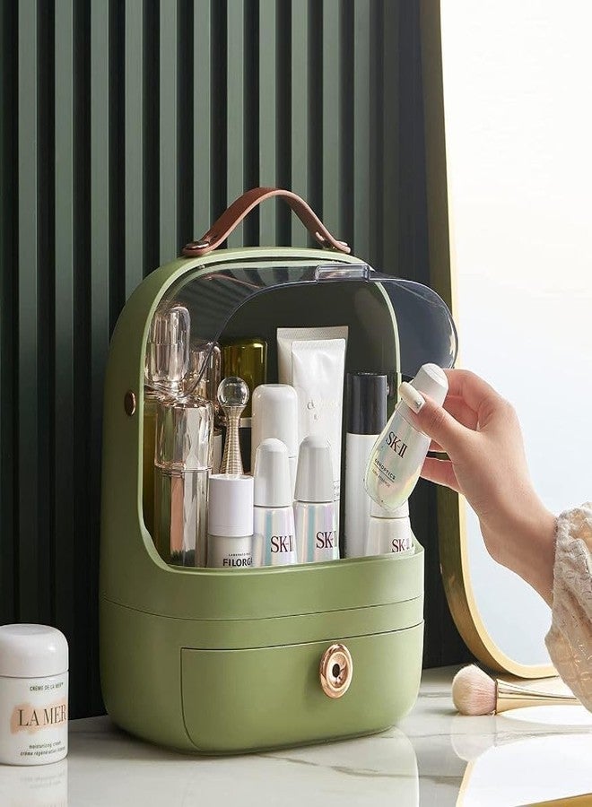 Juxori Makeup Organiser Storage Drawers, Skincare Organiser Storage, Dustproof Large Cosmetic Organisers Acrylic, Beauty Caddy Storage Box for Dresser&Bedroom&Bathroom Desktop Green - Image 3