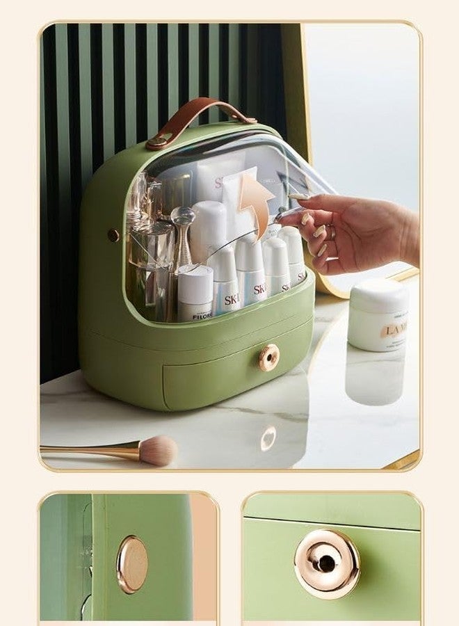 Juxori Makeup Organiser Storage Drawers, Skincare Organiser Storage, Dustproof Large Cosmetic Organisers Acrylic, Beauty Caddy Storage Box for Dresser&Bedroom&Bathroom Desktop Green - Image 4
