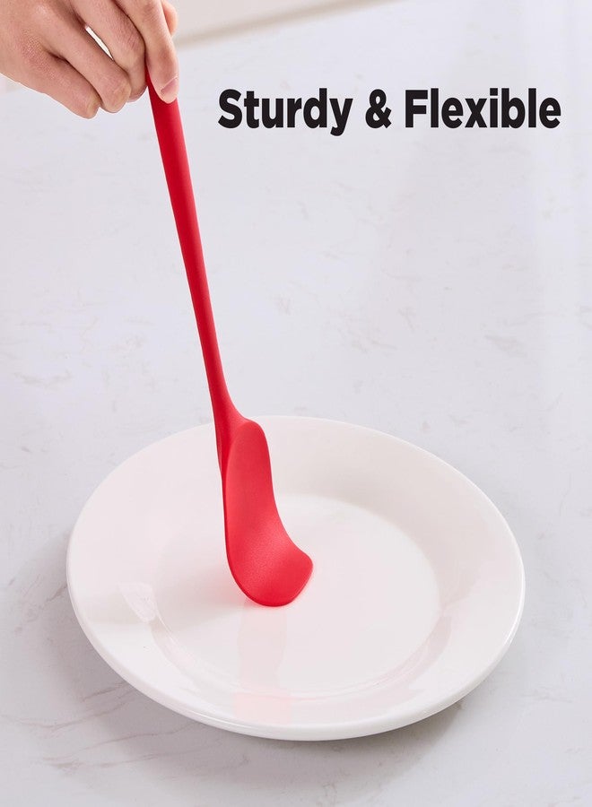 Moonlit Pond 6 Pieces Silicone Spatula Set, Food Grade Rubber Spatula,Kitchen Tools for Baking, Cooking, Stirring (Red) - Image 5