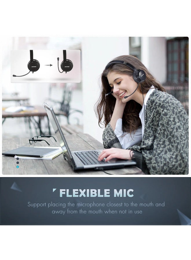 Mpow PA071A USB, 3.5MM Headset with Noise Cancelling Microphone for Work Office Online Class Skype Zoom Meeting - Image 5