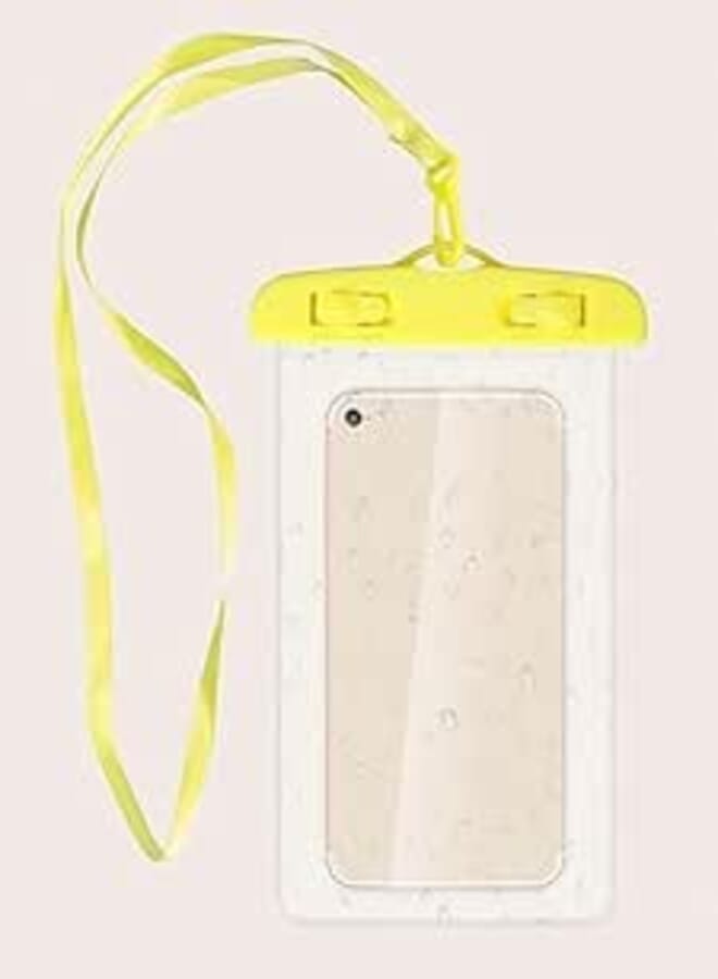 Seaside Swimming Pouch Mobile Phone Covers Universal Full View Sealing Waterproof Case Swimming Transparent Dry Bag (Yellow)