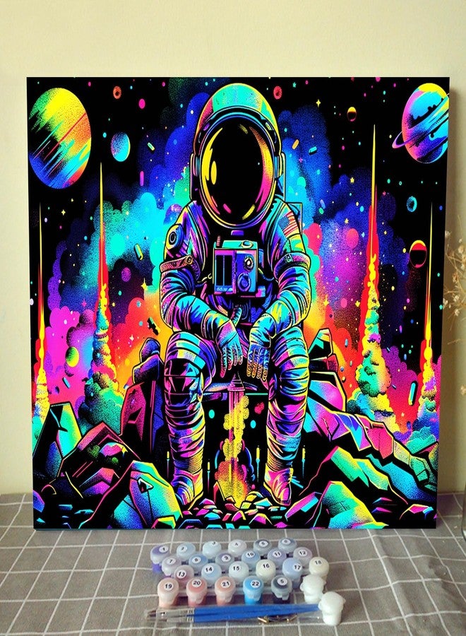 Aihonmin Space Administration Paint by Numbers for Adults and Children,Astronaut DIY Acrylic Watercolor Painting by Numbers for Kids Beginners 16x20 inch Painting Craft On Canvas Home Decor(without frame) - Image 1
