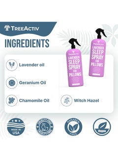 TreeActiv TreeActiv Sleep Spray, 16 oz, Lavender Pillow Spray for Sleep, Lavender Spray Sleep with Witch Hazel, Lavender Sleep Spray for Pillows and Bed, Pillow Mist Sleep Spray, Linen Spray for Bedding  - Image 5