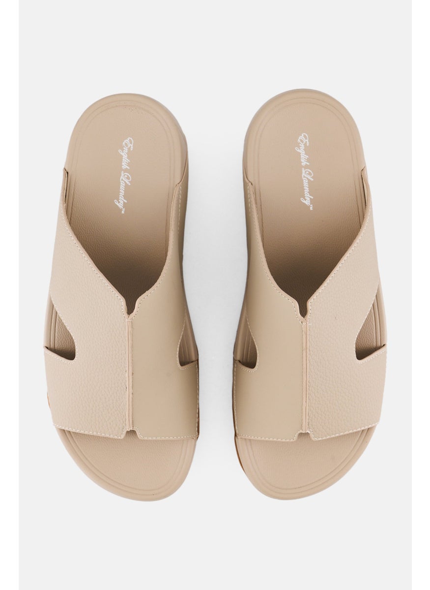English Laundry Men Slip On Arabic Sandals, Beige  - Image 3