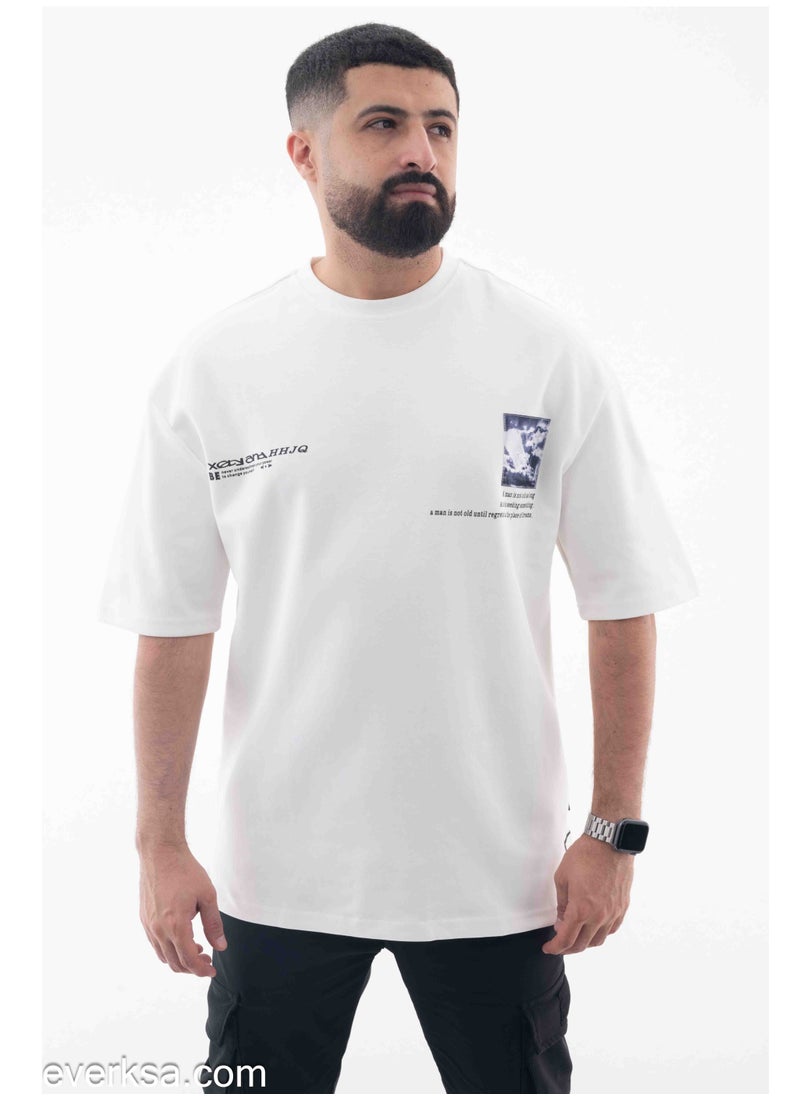 Everest Men's Oversized White T-Shirt  - Image 1