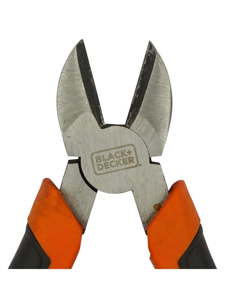 BLACK+DECKER Black+Decker 180mm Bimaterial Steel Diagonal Cutting Pliers For Gripping, Twisting, Bending and cutting Wire. - BDHT81585  - Image 4
