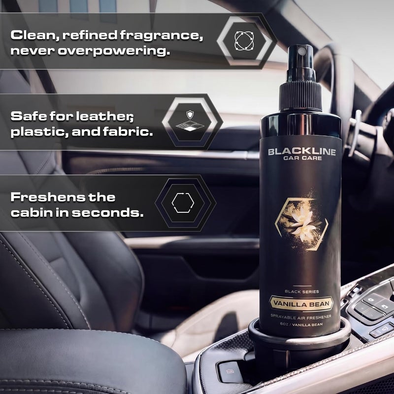 BlackLine Car Care - Vanilla Bean Car Air Freshener, Long-Lasting, Oder Eliminator, for Cars, Trucks, SUV, or Home Use - 8 fl OZ - Vanilla Bean Air Freshener - Vanilla Spray - Image 2