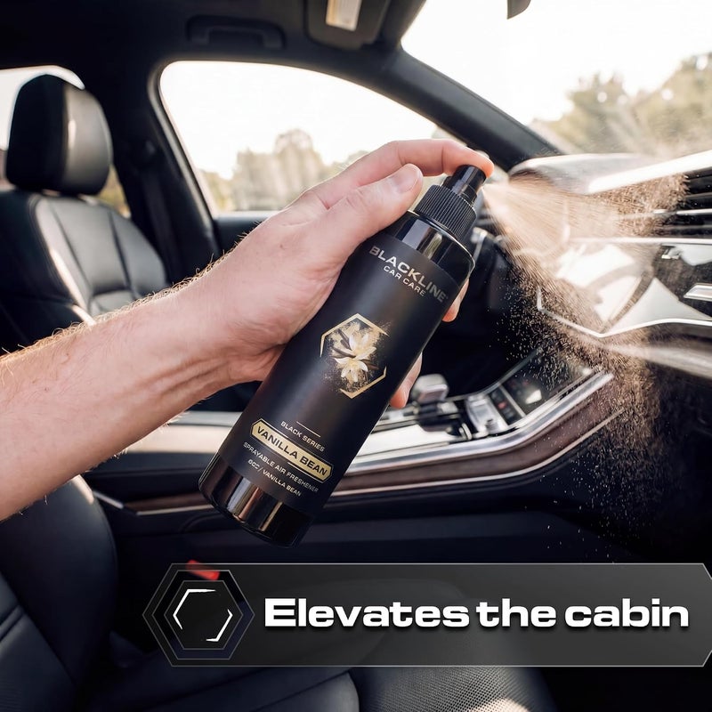 BlackLine Car Care - Vanilla Bean Car Air Freshener, Long-Lasting, Oder Eliminator, for Cars, Trucks, SUV, or Home Use - 8 fl OZ - Vanilla Bean Air Freshener - Vanilla Spray - Image 3