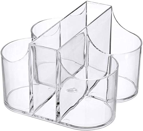 AMBSS SYS Home Collection 5 Compartment Classic Acrylic Napkin Holder with Cutlery Organizer Caddy Bin, For Spoons, Forks, Knives & Cups Divided Storage! - Image 1