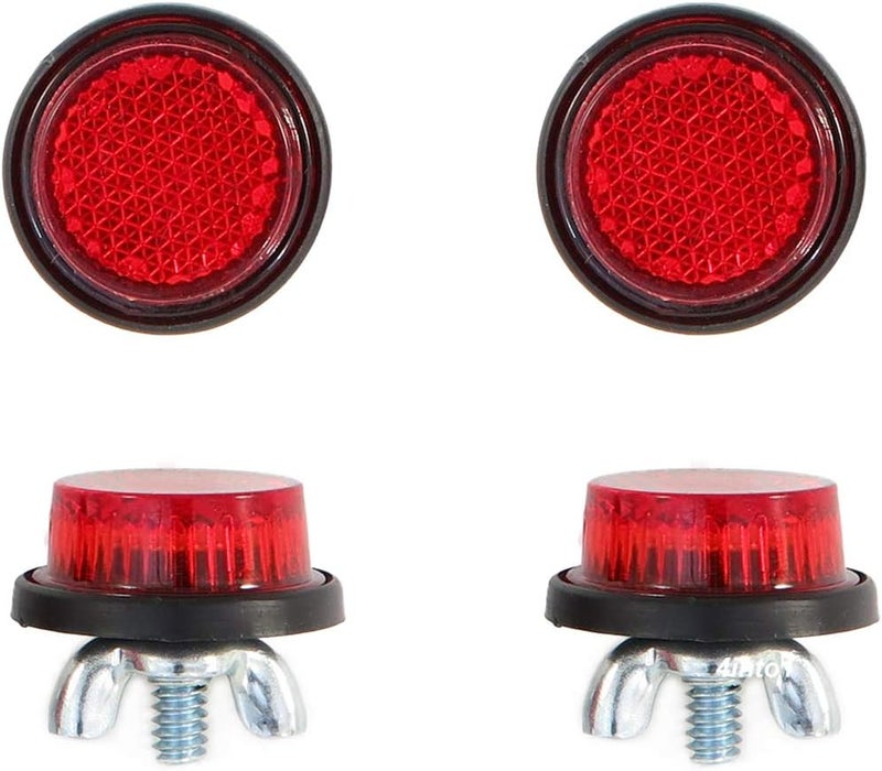4into1 Red Reflector Motorcycle License Plate Bolts - Set of 4 - Made in USA