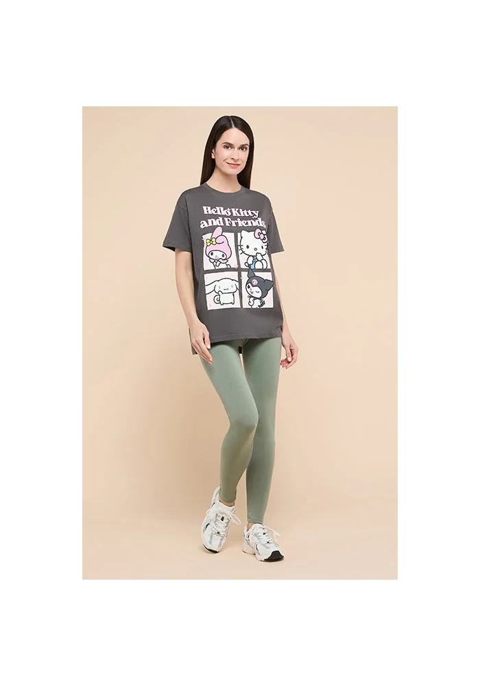 أر أند بي Solid Leggings with Elastic Waist