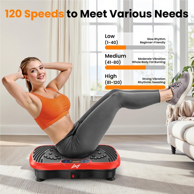 AXV Vibration Plate Fitness Platform Exercise Machine Vibrating Shaking Full Body Shaker Workout Vibrate Stand Shake Board Sport Gym for Weight Loss Fat Burner for Women Men - Image 5