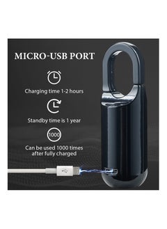 Y&D Portable Fingerprint Lock, Mini Black Padlock Long Standby Time USB Charge Keyless for Gym School Locker, House Door, Travel Luggage, Backpack  - Image 4