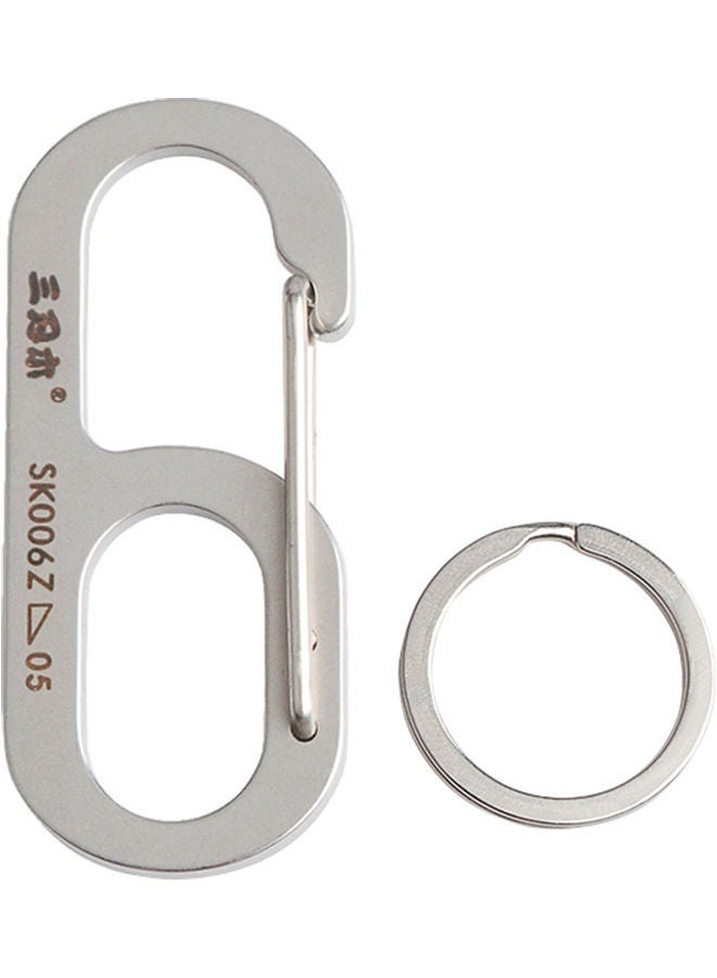 NIBEMINENT Carabiner Keychain Stainless Steel Pocket Tool For Backpacking Camping Hiking Fishing SK006Z 13.20*6.50*8.00cm  - Image 1