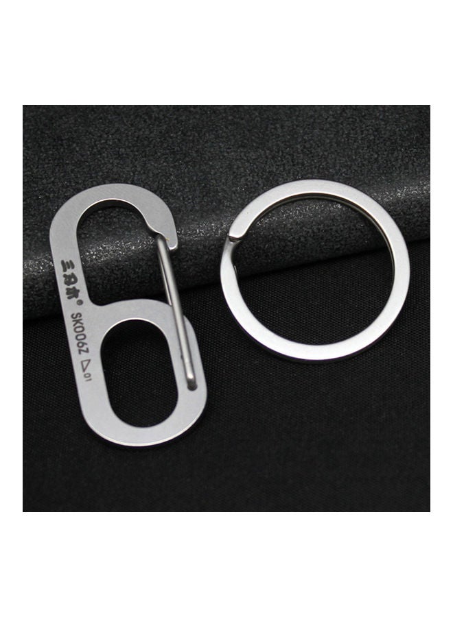 NIBEMINENT Carabiner Keychain Stainless Steel Pocket Tool For Backpacking Camping Hiking Fishing SK006Z 13.20*6.50*8.00cm  - Image 2