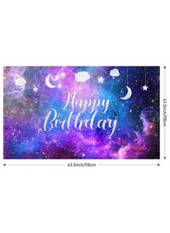 Tatuo Space Galaxy Birthday Backdrop Cosmic Galaxy Background Starry Universe Nebula Stars Photography Background Banner For Kids Birthday Party Baby Shower Decoration, 70.8 X 43.3 Inches  - Image 2