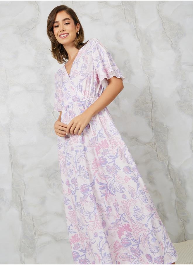 Styli Floral Print Wrap Over Nightdress  - Image 2