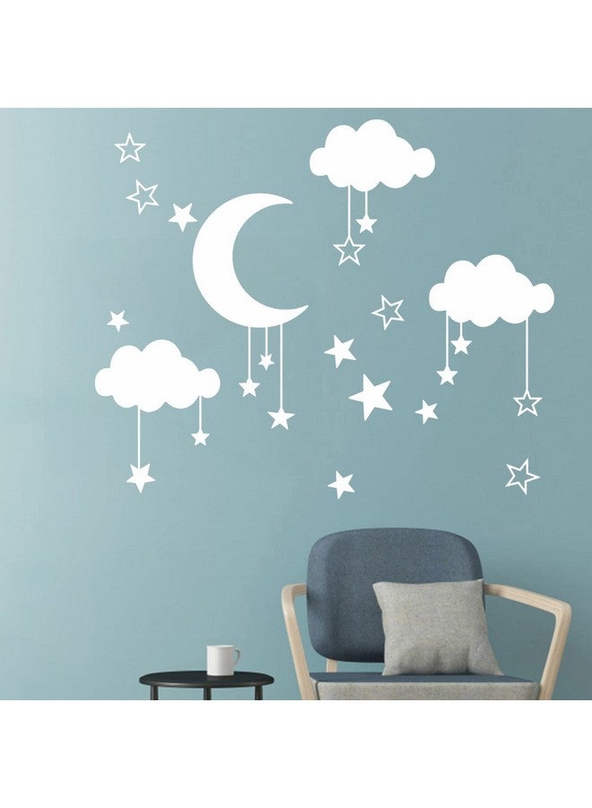 thovorrnl Big Cloud Wall Decals, Star Wall Stickers, Art DIY Good Night Nursery Decor, Removable Clouds Moon Stars Wall Stickers for Kids Nursery Bedroom - Image 3