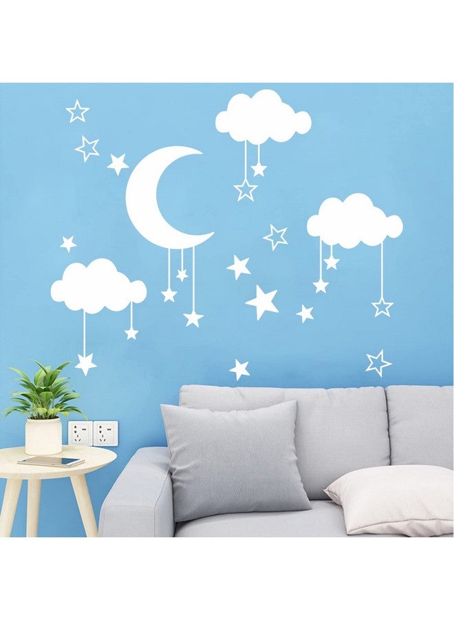 thovorrnl Big Cloud Wall Decals, Star Wall Stickers, Art DIY Good Night Nursery Decor, Removable Clouds Moon Stars Wall Stickers for Kids Nursery Bedroom - Image 1