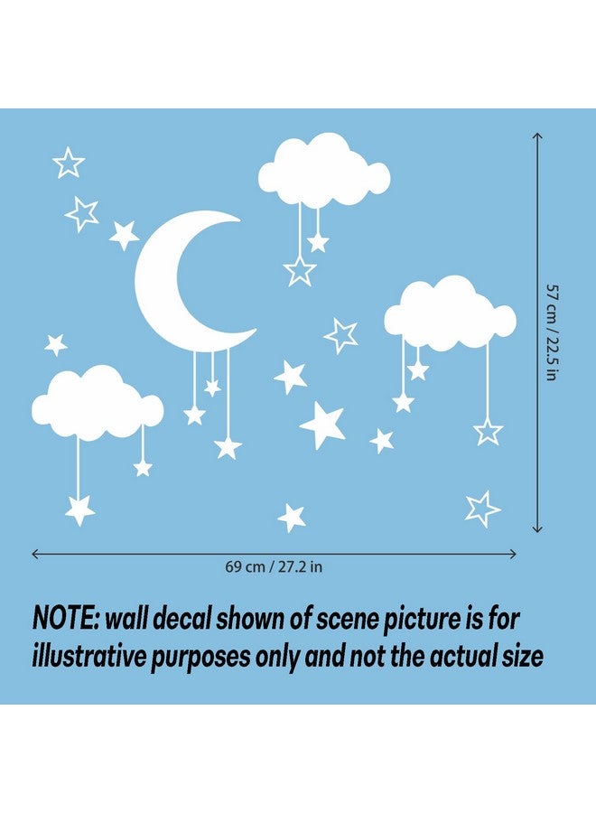 thovorrnl Big Cloud Wall Decals, Star Wall Stickers, Art DIY Good Night Nursery Decor, Removable Clouds Moon Stars Wall Stickers for Kids Nursery Bedroom - Image 2