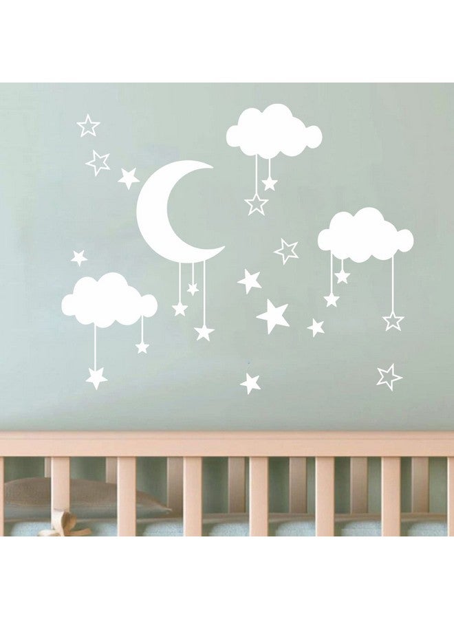 thovorrnl Big Cloud Wall Decals, Star Wall Stickers, Art DIY Good Night Nursery Decor, Removable Clouds Moon Stars Wall Stickers for Kids Nursery Bedroom - Image 5