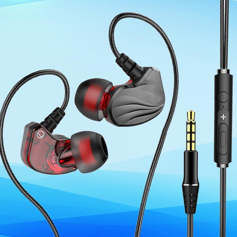 Wired Gaming Sports Earphones with Mic 3 5mm Subwoofer Stereo Bass Gray - Image 3