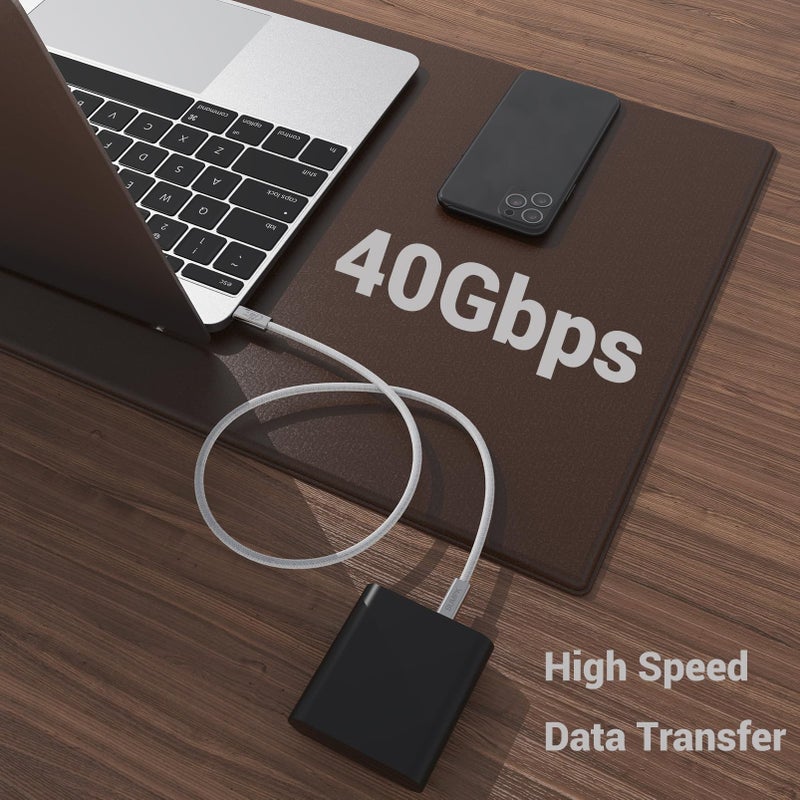 SUMPK 2FT USB 4 Cable, 240W Short C Cable Fast Charging, 40Gbps High Speed Data Transfer, 8K 60Hz Single and Dual 4K 60Hz Video Output Compatible with for iPhone 16/16 Pro/16 Plus/16 Pro Max - Image 3