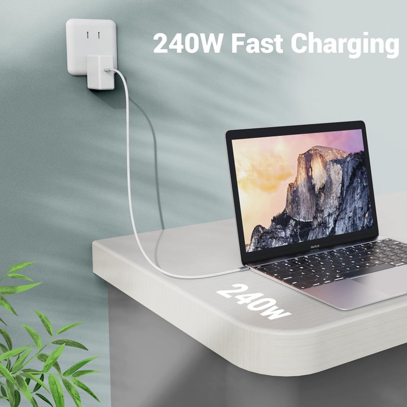 SUMPK 2FT USB 4 Cable, 240W Short C Cable Fast Charging, 40Gbps High Speed Data Transfer, 8K 60Hz Single and Dual 4K 60Hz Video Output Compatible with for iPhone 16/16 Pro/16 Plus/16 Pro Max - Image 2