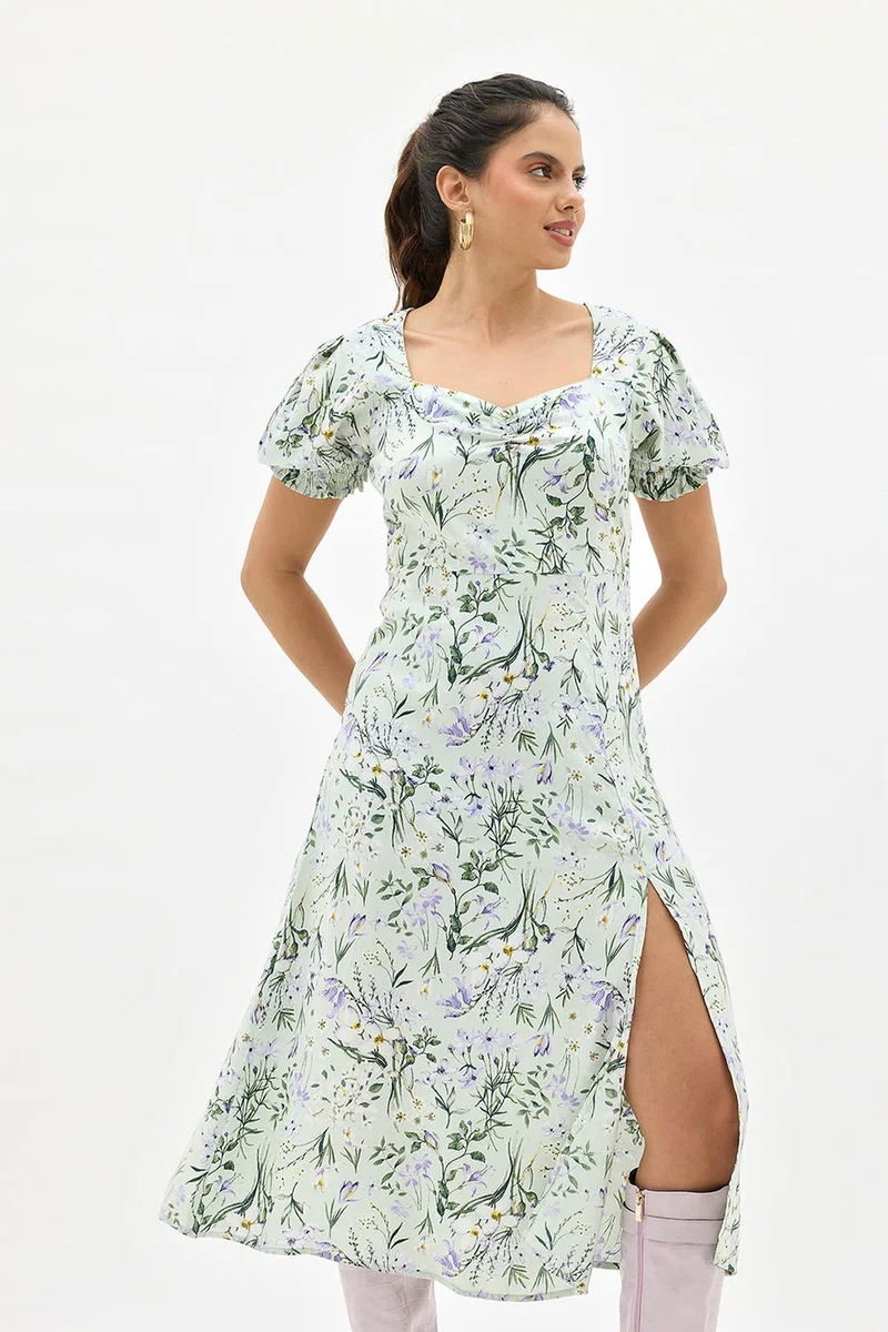 Virgio  Floral Print Midi Dress for Women | Best Price UAE