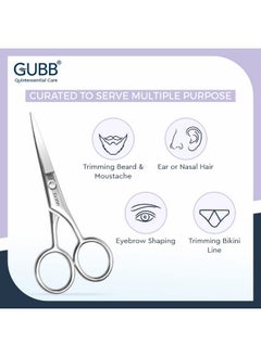 GUBB GUBB Grooming Scissor Hair Cutting, Moustache & Beard Trimming For Men & Women (Grooming Scissor (Pack Of 2), Multicolor  - Image 4