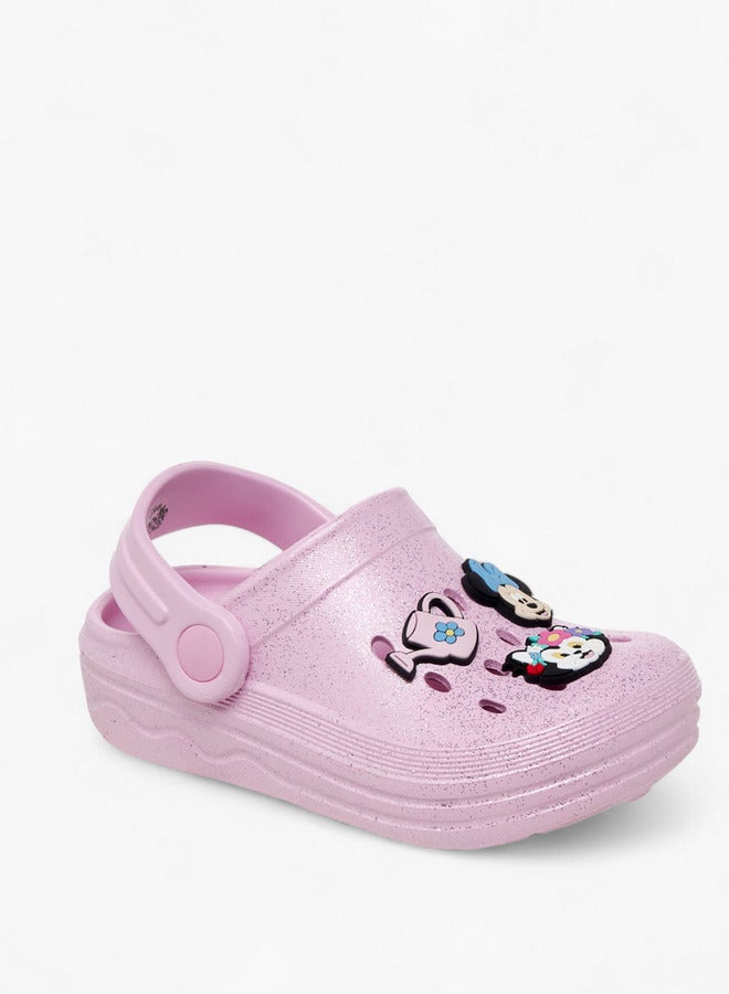 Disney Girls Minnie Mouse Accent Backstrap Clogs - Image 1