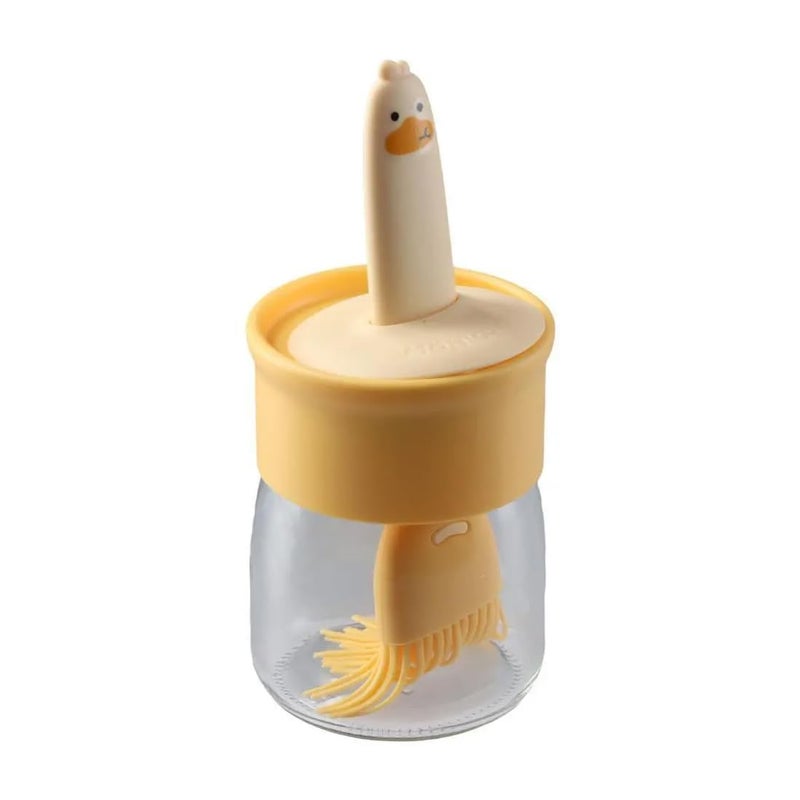HVG TRADERS Oil Dispenser with Brush Glass Olive Oil Dispenser for Kitchen 3 in 1 Oil Dispenser Bottle with Silicone Basting Brush for Cooking Vinegar Sauce BBQ Grill Frying Pack of1