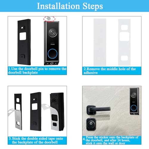VVHOOY 5Pack Double Sided Mounting Tape Compatible with eufy Security Video Doorbell E340/C31,Doorbell Mount No Drill,Video Doorbell Adhesive Tape Stick Mount,Apartment Door Bell Kits ﻿ ﻿ - Image 4