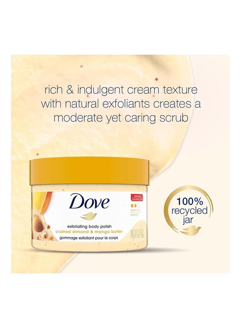 دوف مقشر جسم دوف لتقشير البشرة 10.5 أوقية، 298 جرام، بزبدة اللوز المطحون والمانجو، لتنعيم البشرة وتقشيرها واستعادة العناصر الغذائية الطبيعية للبشرة - Image 5
