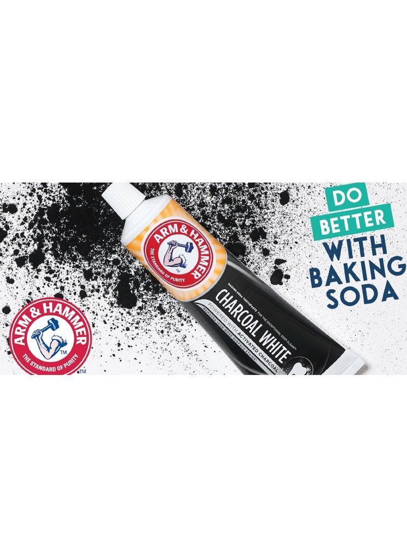 Arm & Hammer - Activated Charcoal White Pepermint Toothpaste With Baking Soda Removes 100% More Surface Stains 75ml - Image 1