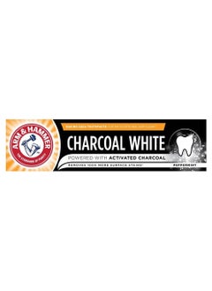 Activated Charcoal White Pepermint Toothpaste With Baking Soda Removes 100% More Surface Stains 75ml
