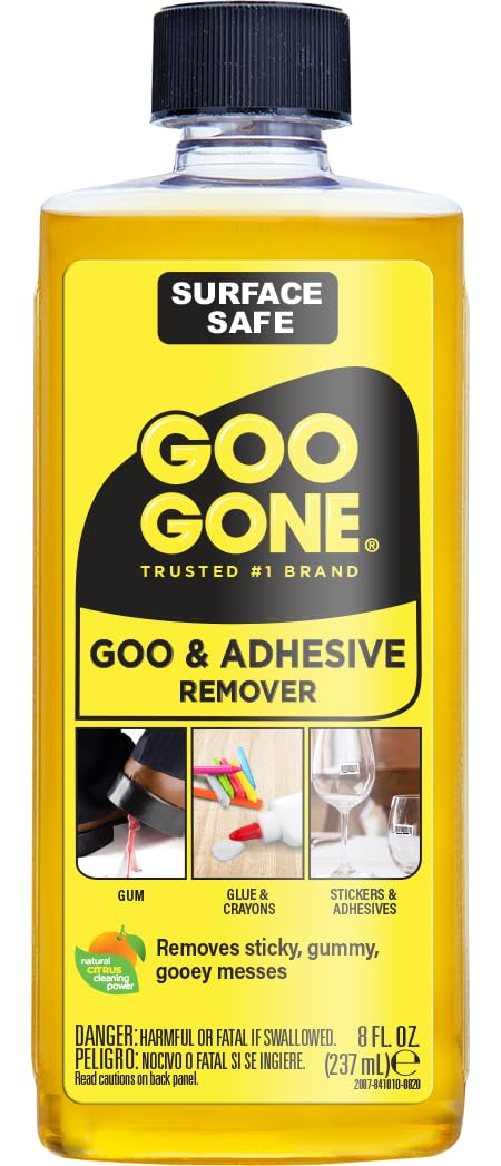 Goo Gone مزيل لاصق جوجون - 8 أونصات - مزيل لاصق آمن للأسطح يزيل بأمان الملصقات، العلامات، بقايا الشريط، العلكة، الشحوم، القار - Image 1