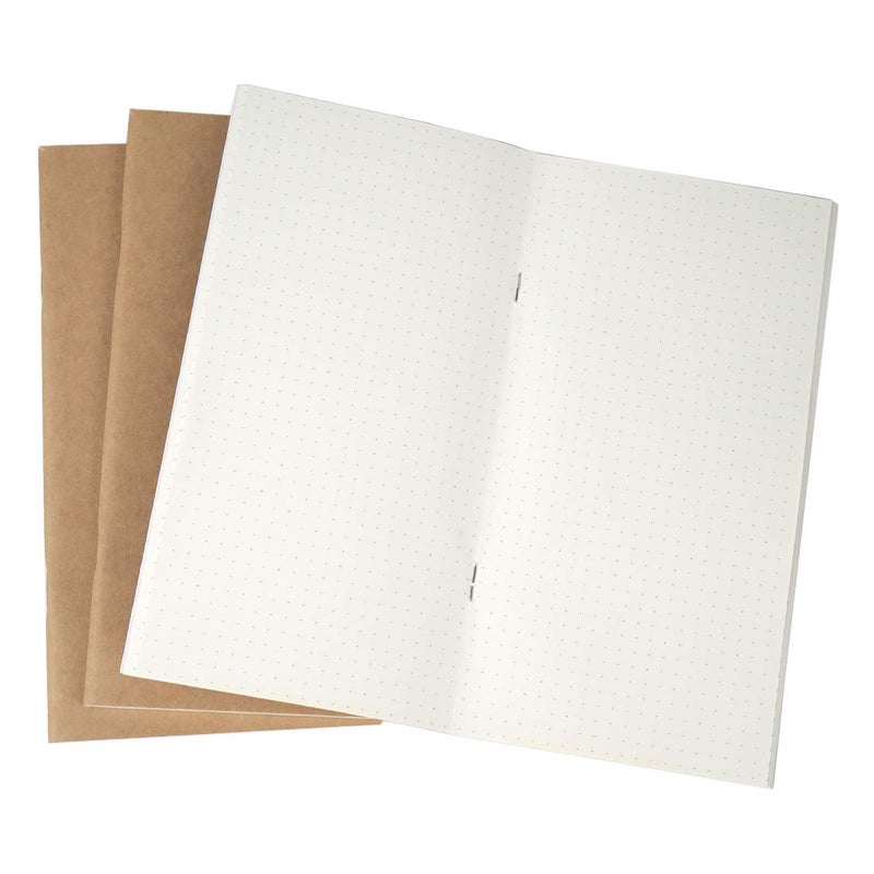 Moterm Travelers' Notebook Refills Insert, Set of 3(Dotted, Standard Size, 100gsm)