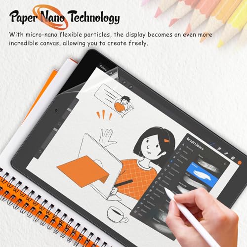 KCT 2 Pack Paperfeel Screen Protector Compatible with iPad 6th / 5th Generation 9.7 inch/iPad Air 1/2 High Touch Sensitivity Anti Glare, Less Reflection, PET Matte Texture, Easy Installation - Image 5