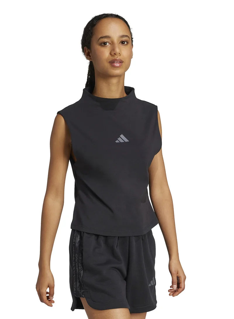 adidas تانك توب سليم بياقة عالية من Essentials
